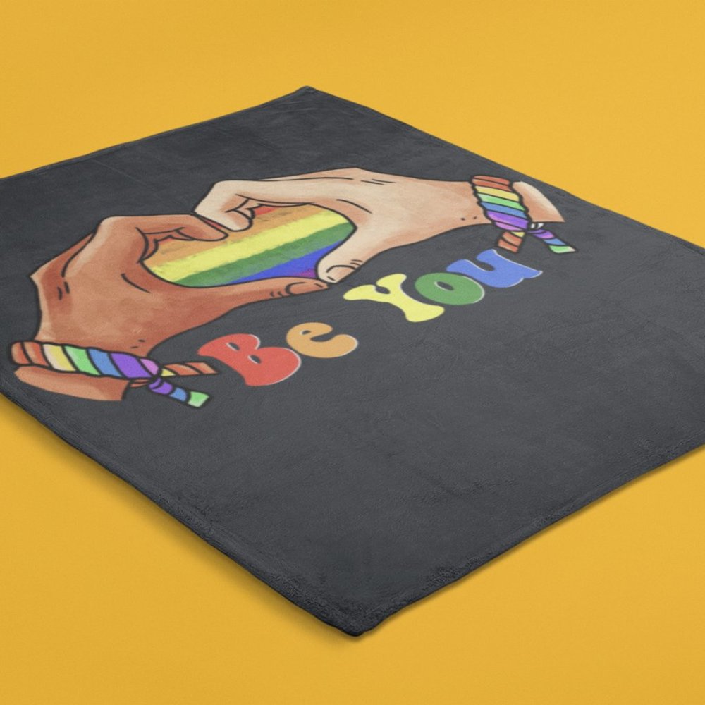 Gay Pride Blanket: LGBT Rainbow Flag Heart Unity | Cozy and Stylish 60" x 80"